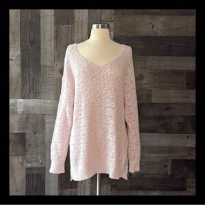 NWT! American Eagle pink v-neck sweater XSmall feminine pastel Softgirl gorpcore